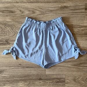 Baby Blue Shorts with Tie Detail